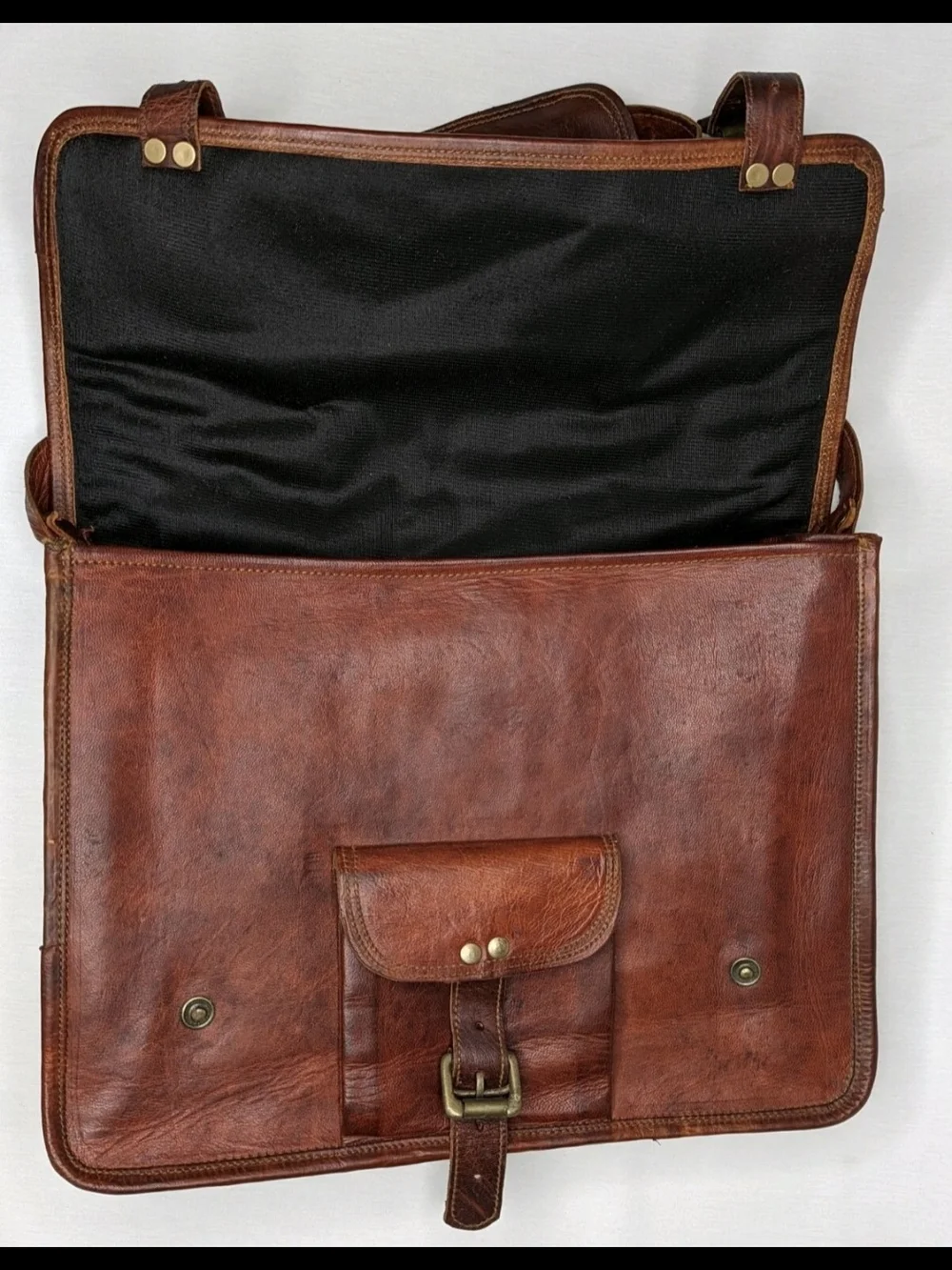 Great Seal of The State of Oklahoma 1907 Leather Crossbody Messenger Bag VTG